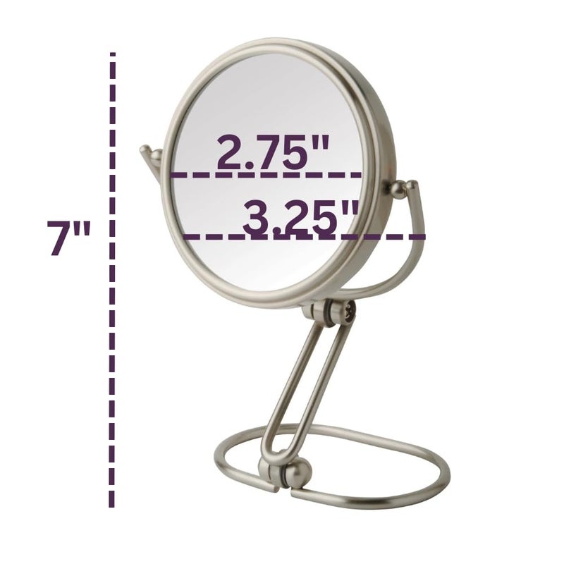 JERDON Compact Magnifying Mirror - Folding 3" Travel Mirror with 15X & 1X Magnification - Model MC315N - Image 2